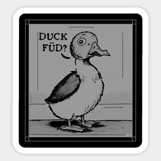 cute duck, funny duck, duck food Sticker